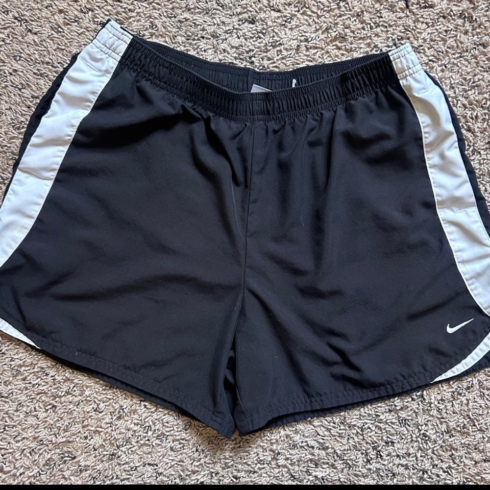 Black And White Nike Running Shorts